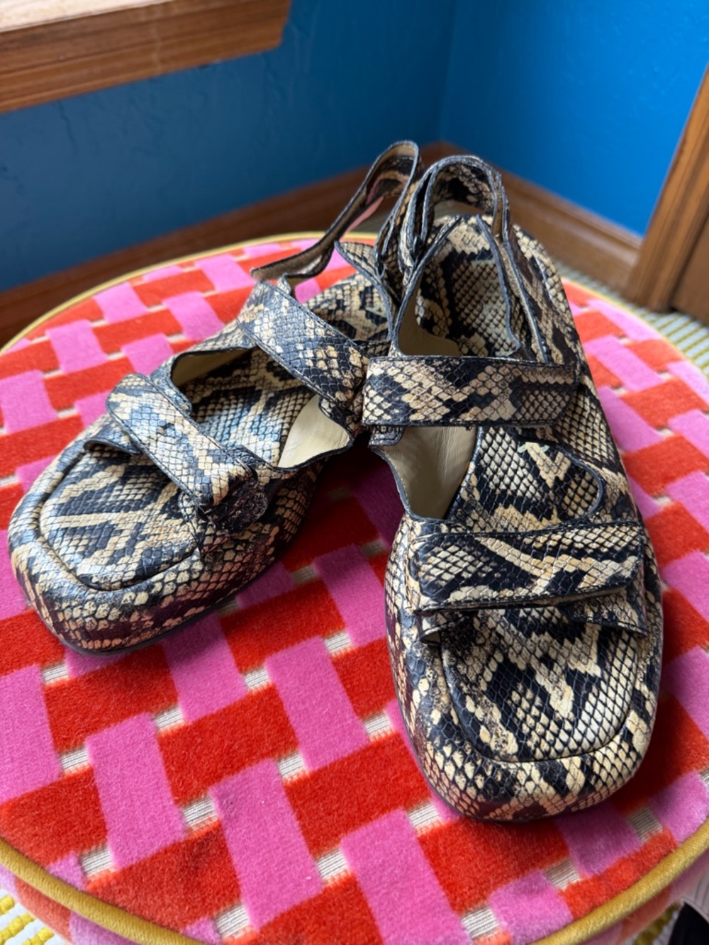 Loeffler Randall Blaise Snakeskin Embossed Leather Sandal